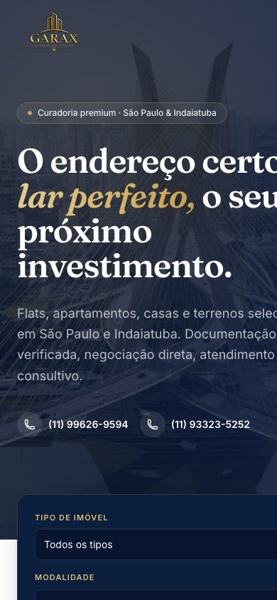 GARAX Imóveis no celular